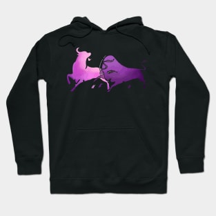 Taurean Bulls Animal Art Lilac Cut Out Hoodie